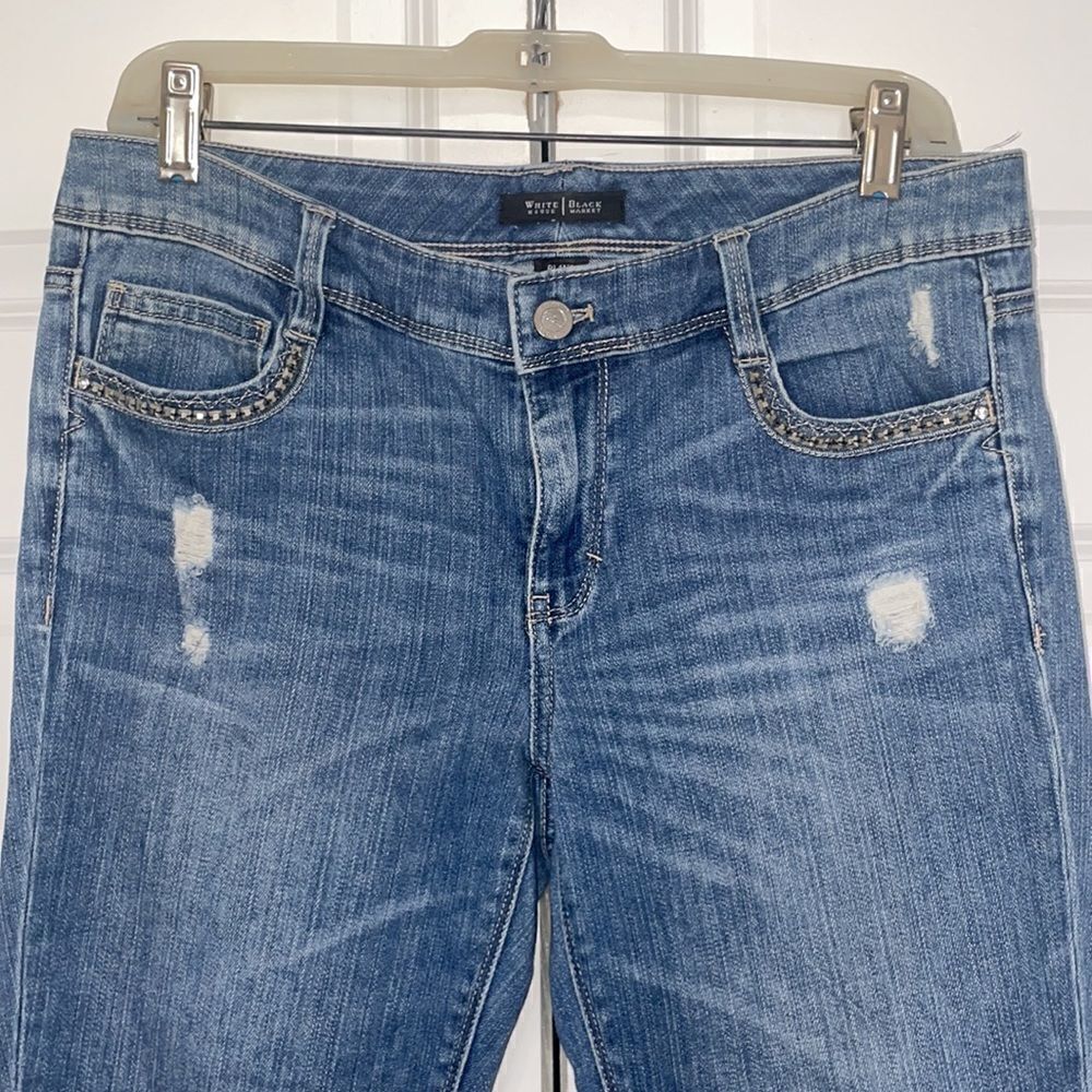 White House black market slim crop bedazzled jeans - Picture 3 of 7